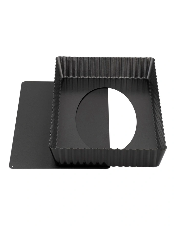 Baker Maker Non-Stick Loose Base Rectangular Tart/Quiche Pan 32x22cm in Black image 2