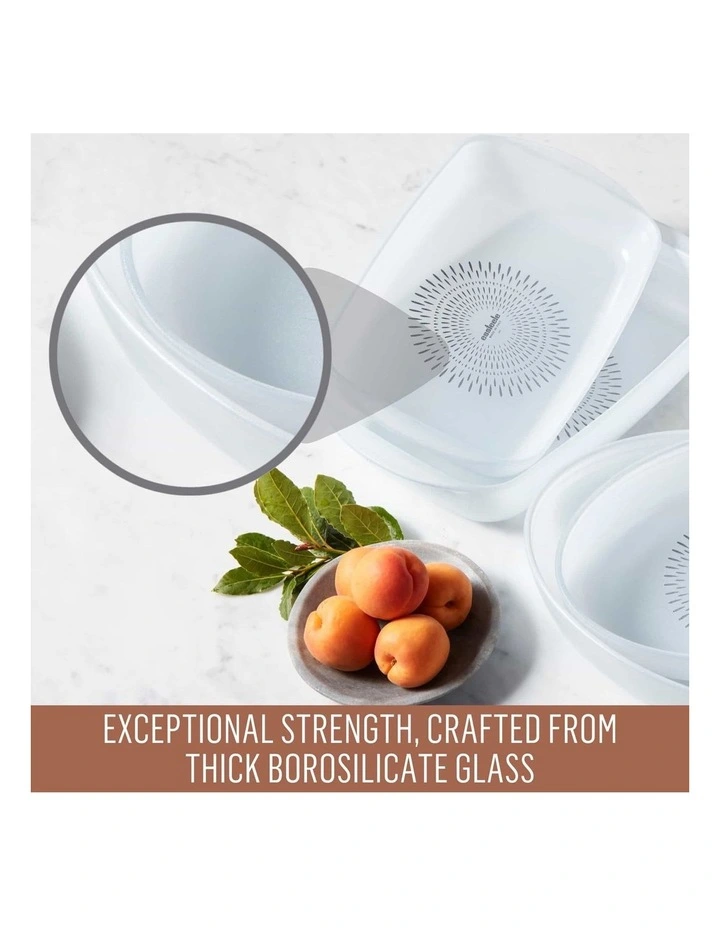 Glass Ceramia Ovenware Covered Oval Casserole in White image 3
