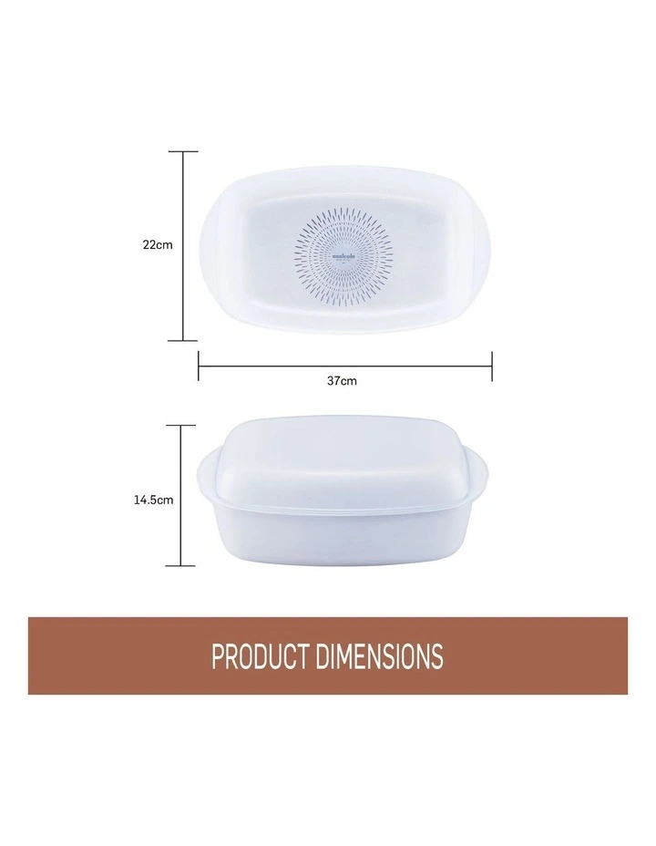 Glass Ceramia Ovenware Covered Oval Casserole in White image 7