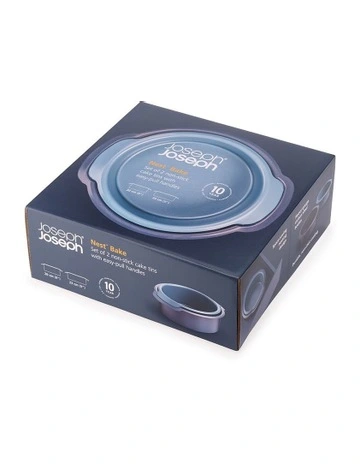 Nest Bake Set of Two Round Cake Tins 23cm & 20cm in Blue