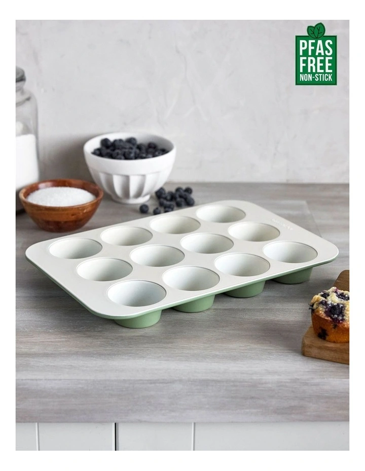 Reserve 12 Cup Muffin Pan PFAS-free ceramic non-stick in Sage image 2