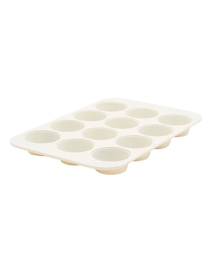 Reserve 12 Cup Muffin Pan PFAS-free ceramic non-stick in Cream White image 1
