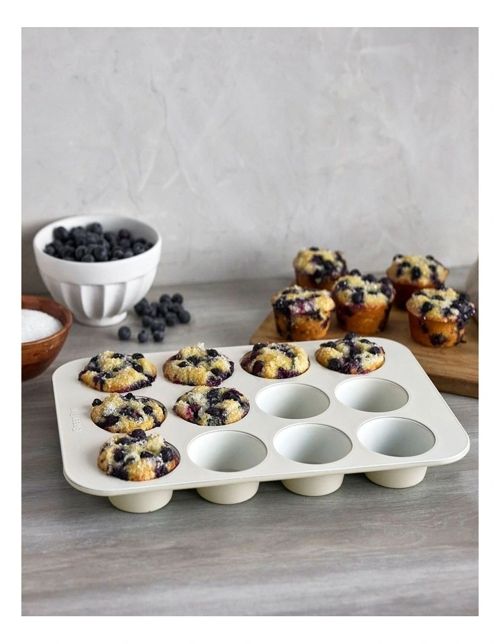 Reserve 12 Cup Muffin Pan PFAS-free ceramic non-stick in Cream White image 3