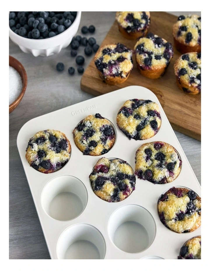 Reserve 12 Cup Muffin Pan PFAS-free ceramic non-stick in Cream White image 4