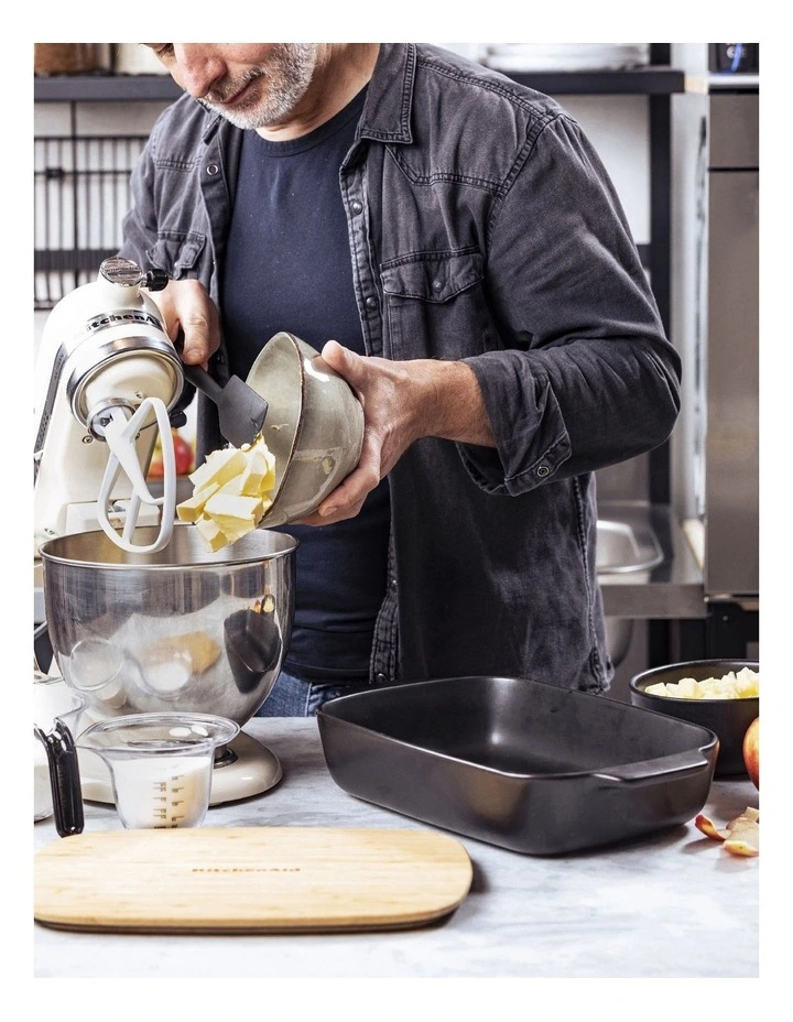 Large Size Stoneware Baker in Black image 2