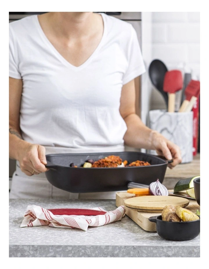 Large Stoneware Baker in Black image 3