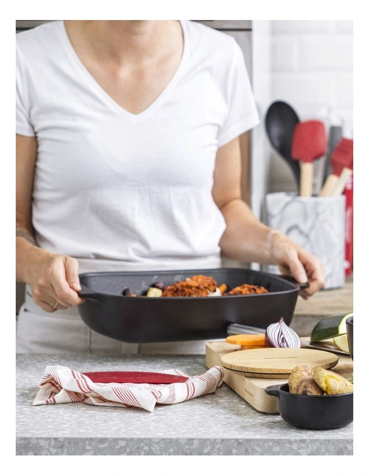 Large Size Stoneware Baker in Black image 3