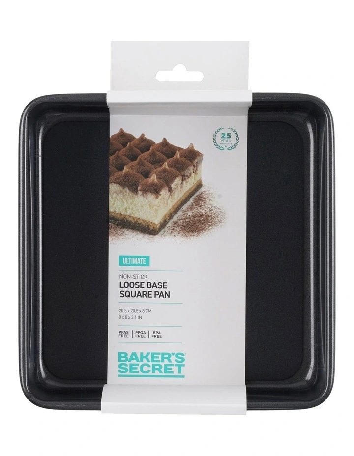 Ultimate Non-Stick Loose Base Square Cake Pan 20.5cm in Black image 4