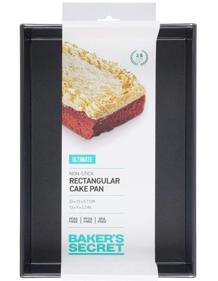 Ultimate Non-Stick Rectangular Cake Pan 33x23cm in Black image 4
