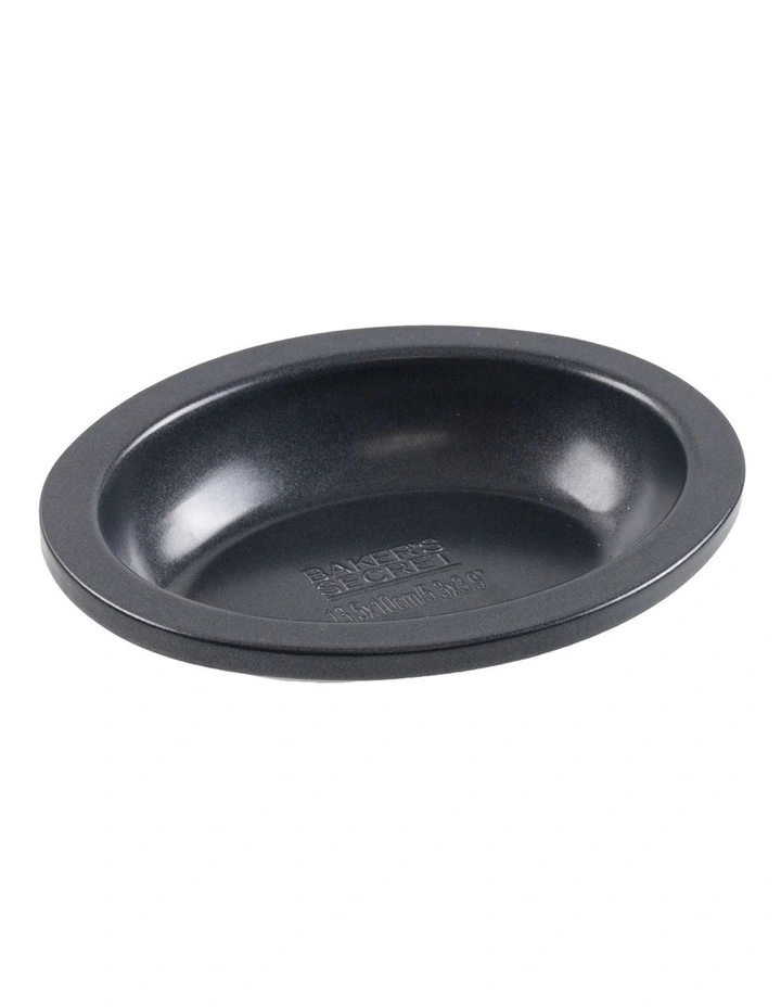 Ultimate Non-Stick Individual Oval Pie Dish 13.5x10cm in Black image 1