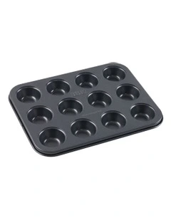 Ultimate Non-Stick 12 Cup Mini Muffin Pan 25.6x19.7cm in Black
