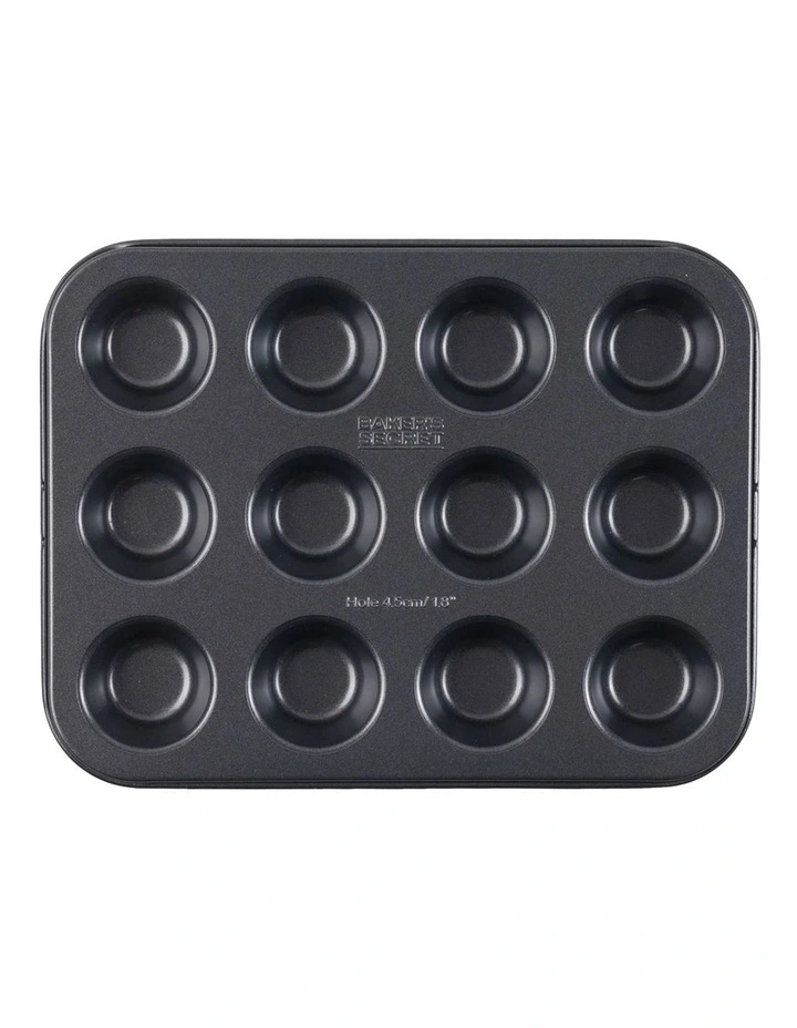 Ultimate Non-Stick 12 Cup Mini Muffin Pan 25.6x19.7cm in Black image 2