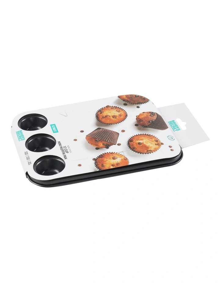 Ultimate Non-Stick 12 Cup Mini Muffin Pan 25.6x19.7cm in Black image 3