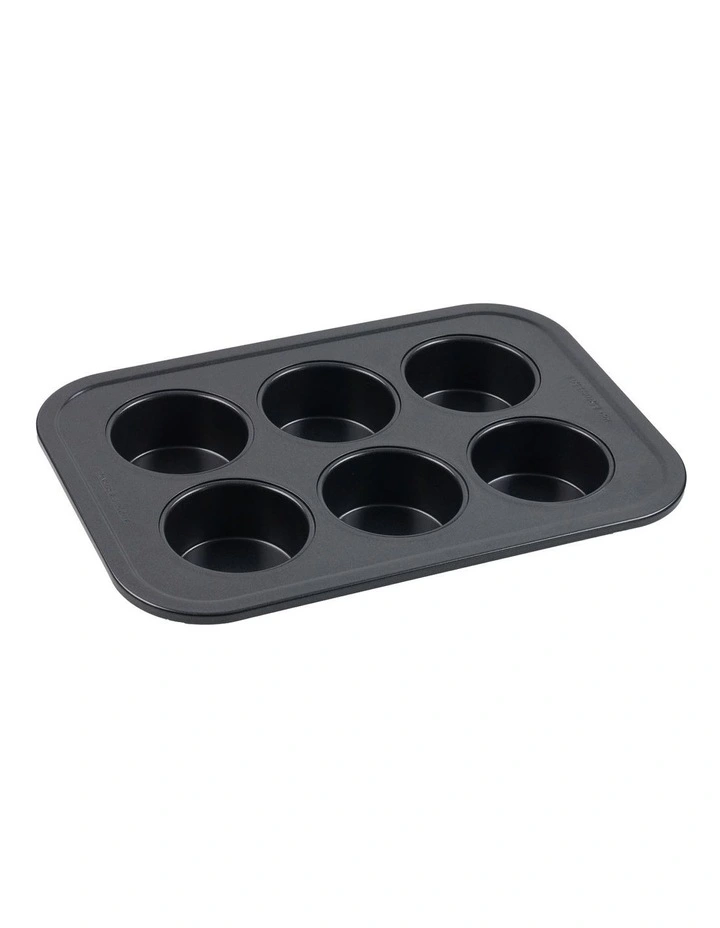 Ultimate Non-Stick 6 Cup Large Muffin Pan 37x25cm in Black image 1