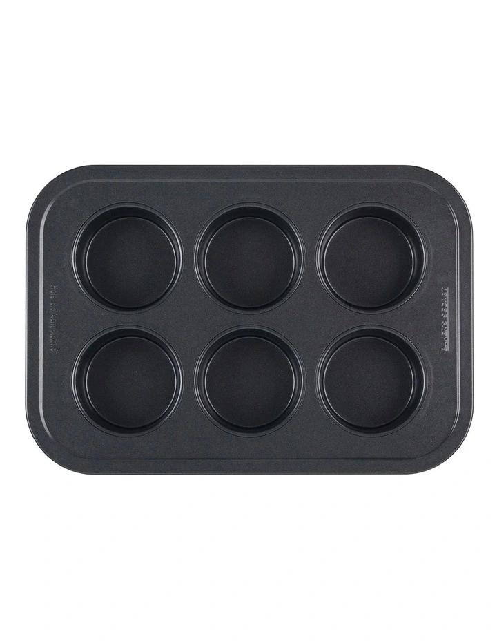Ultimate Non-Stick 6 Cup Large Muffin Pan 37x25cm in Black image 2