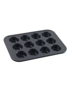 Ultimate Non-Stick 12 Cup Muffin Or Cupcake Pan 40x29cm in Black