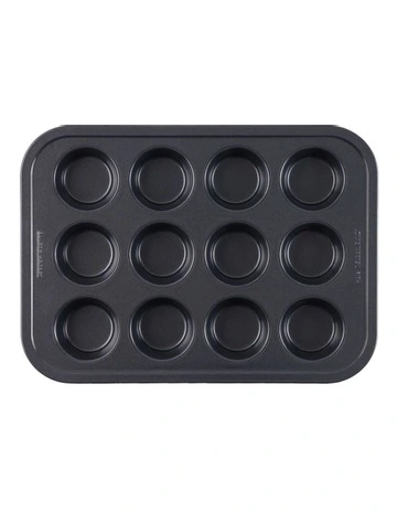 Ultimate Non-Stick 12 Cup Muffin Or Cupcake Pan 40x29cm in Black