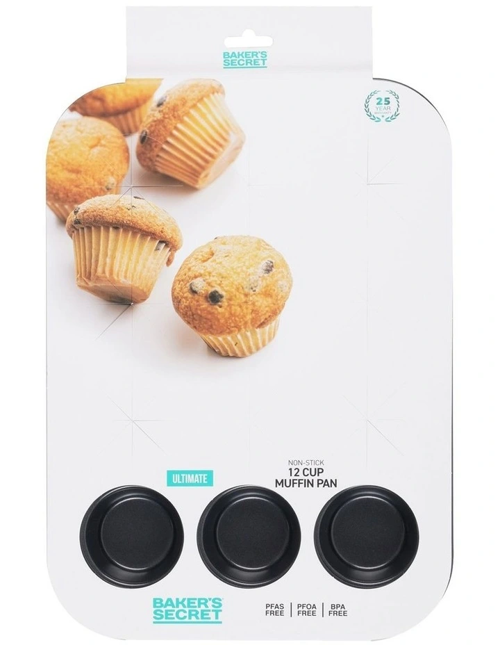 Ultimate Non-Stick 12 Cup Muffin Or Cupcake Pan 40x29cm in Black image 4