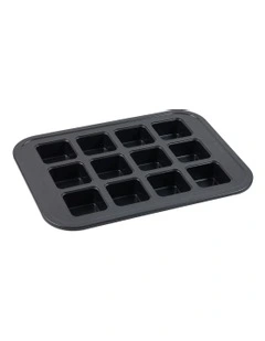 Ultimate Non-Stick 12 Cup Square Brownie Pan 40x29cm in Black