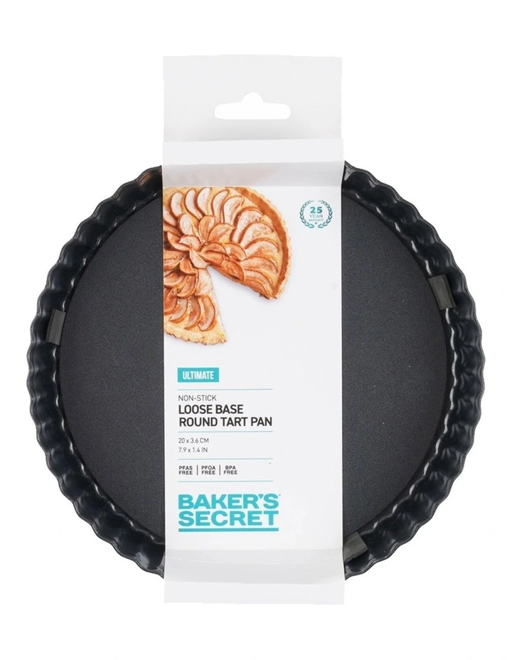 Ultimate Non-Stick Loose Base Round Tart/Quiche Pan 20cm in Black image 4