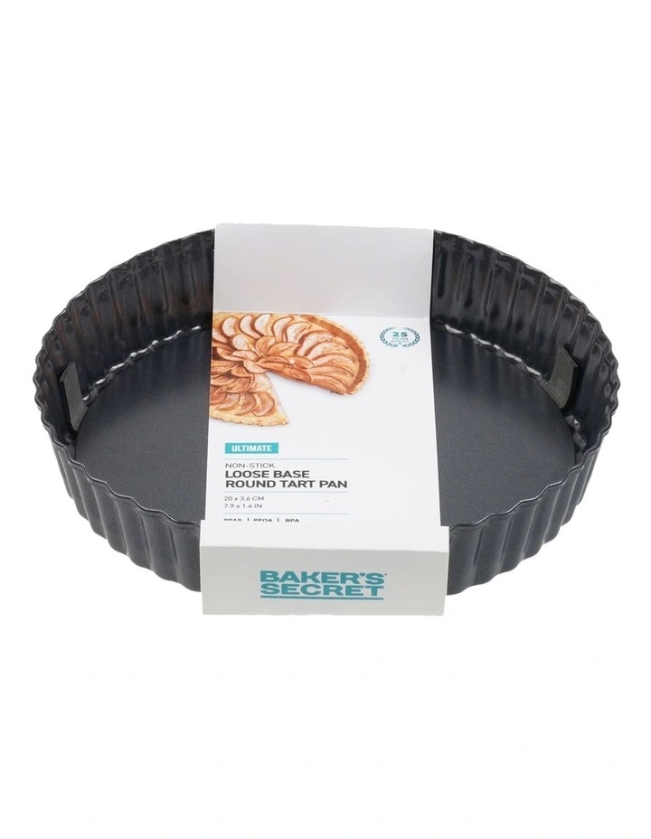 Ultimate Non-Stick Loose Base Round Tart/Quiche Pan 20cm in Black image 5