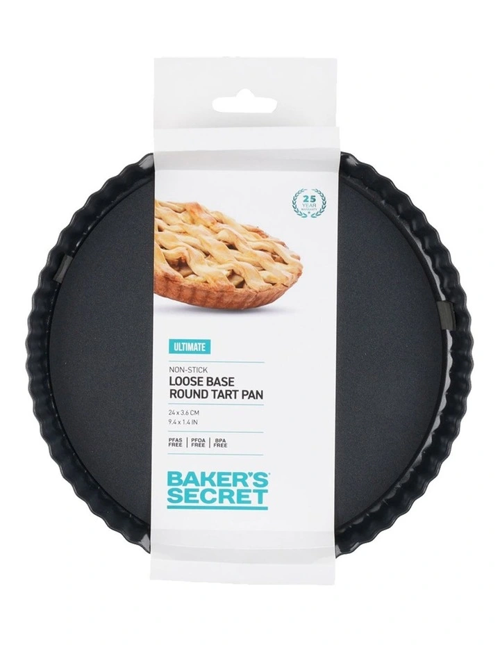 Ultimate Non-Stick Loose Base Round Tart Quiche Pan 24cm in Black image 4