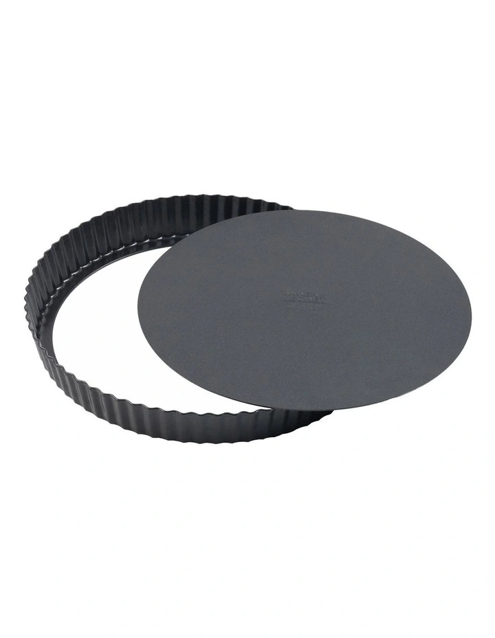 Ultimate Non-Stick Loose Base Round Tart Quiche Pan 28cm in Black image 3