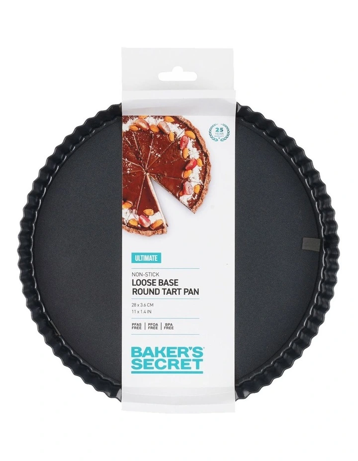 Ultimate Non-Stick Loose Base Round Tart Quiche Pan 28cm in Black image 4