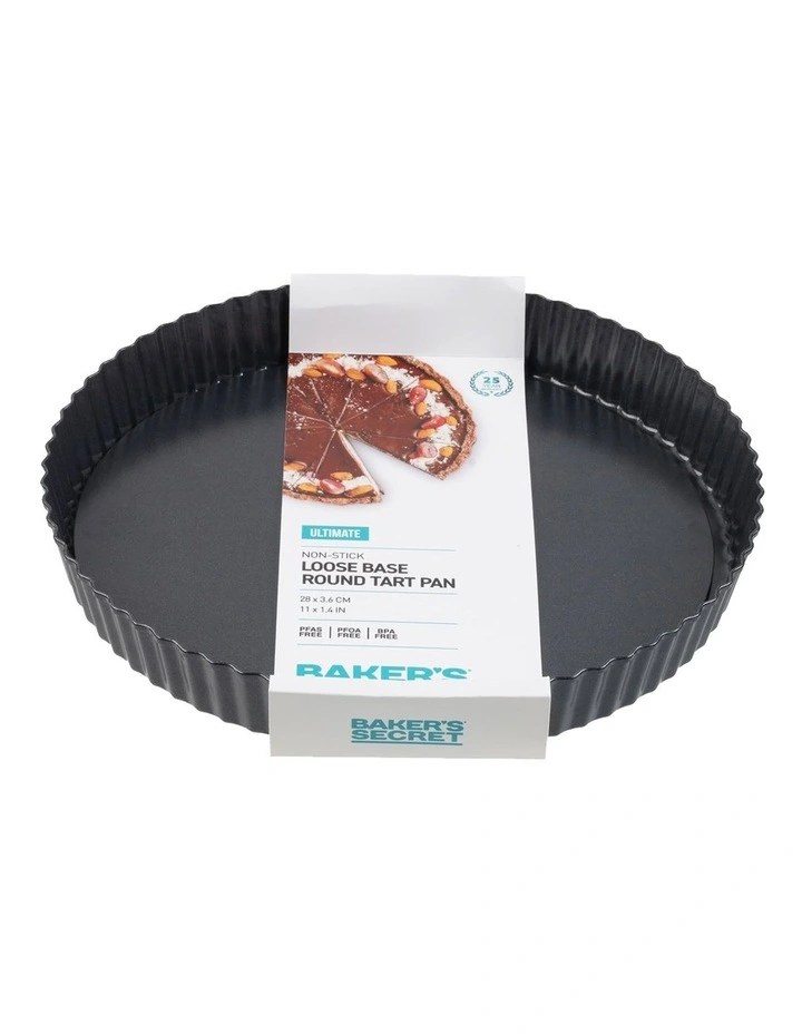 Ultimate Non-Stick Loose Base Round Tart Quiche Pan 28cm in Black image 5