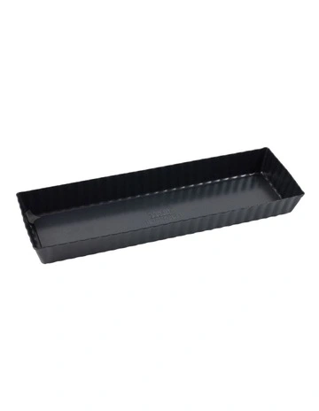 Ultimate Non-Stick Loose Base Rectangular Tart Quiche Pan 35x11cm in Black