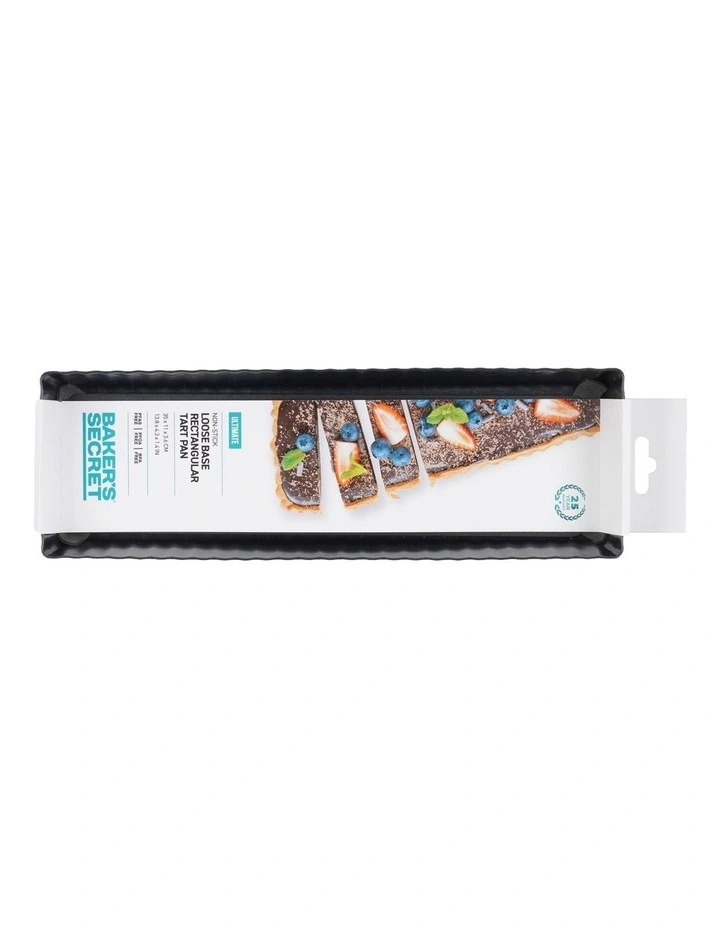 Ultimate Non-Stick Loose Base Rectangular Tart Quiche Pan 35x11cm in Black image 5