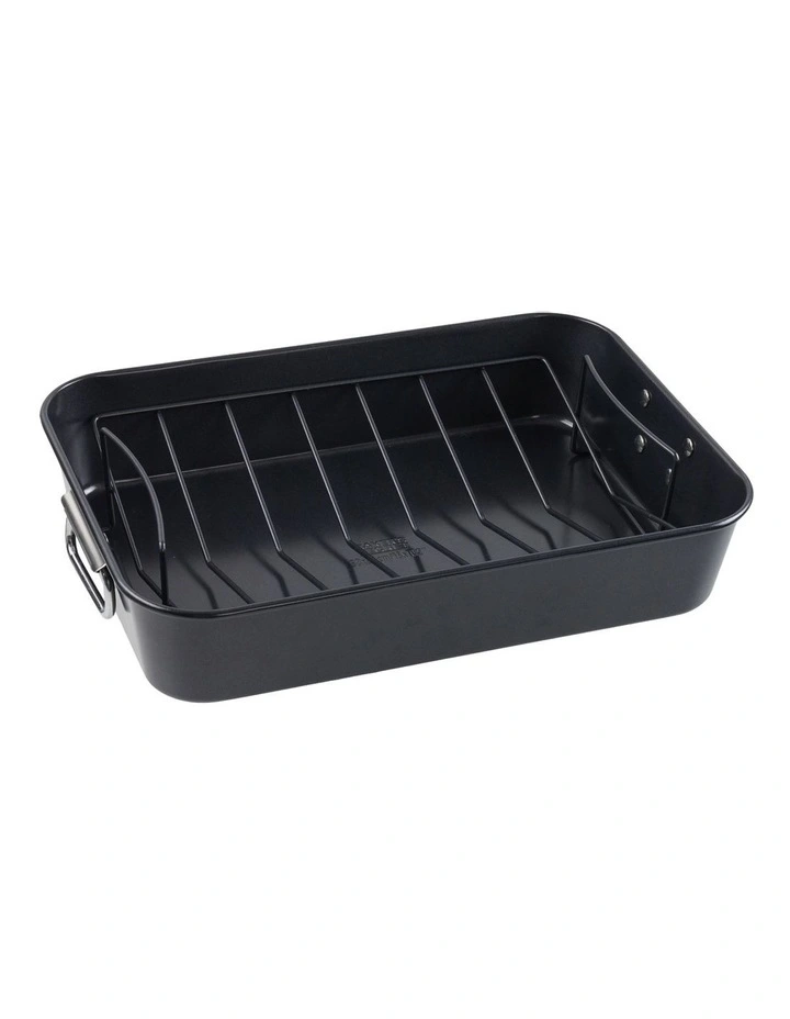 Ultimate Non-Stick Roaster With Rack 38x26cm in Black image 1