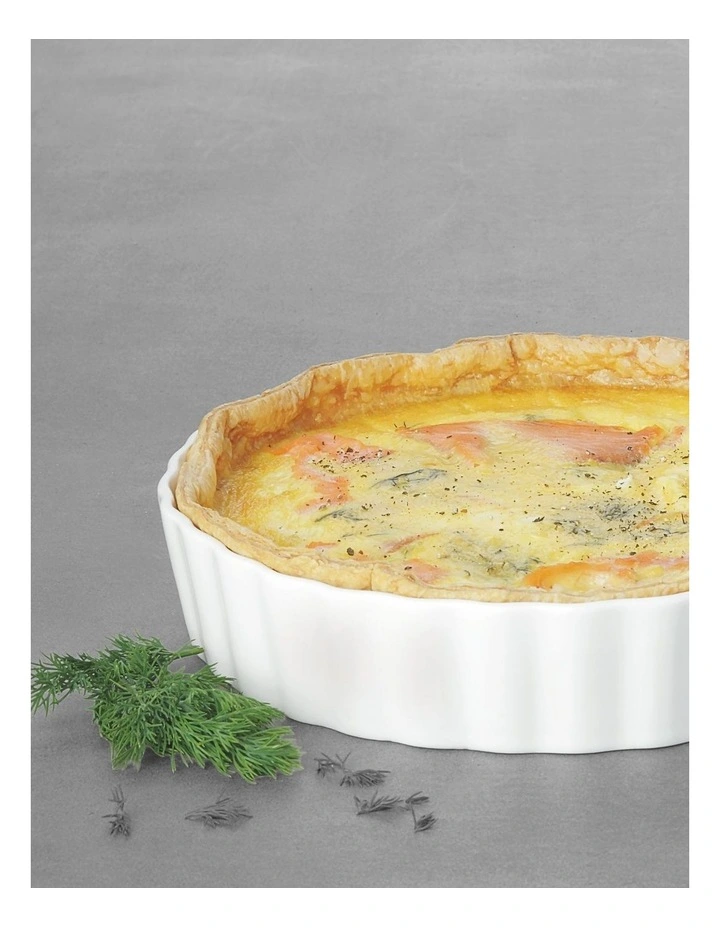 Deep Quiche Dish 25x5cm in White image 2