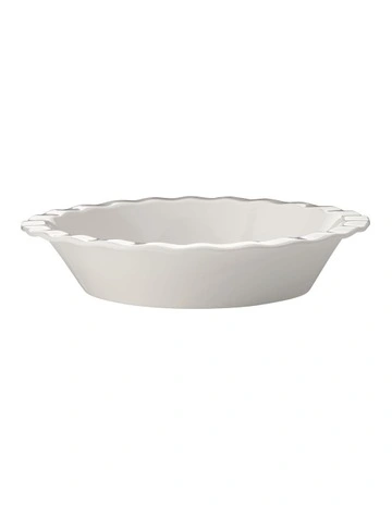Fluted Pie Dish in White