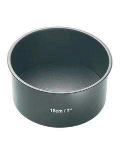 Heavy Base Loose Round Deep Cake Pan 18cm in Carbon