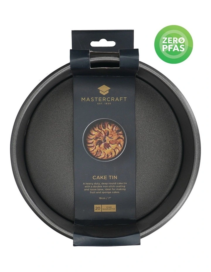 Heavy Base Loose Round Deep Cake Pan 18cm in Carbon image 6