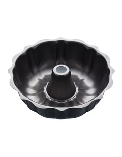 Heavy Base Fluted Ring Cake Pan 25cm in Carbon