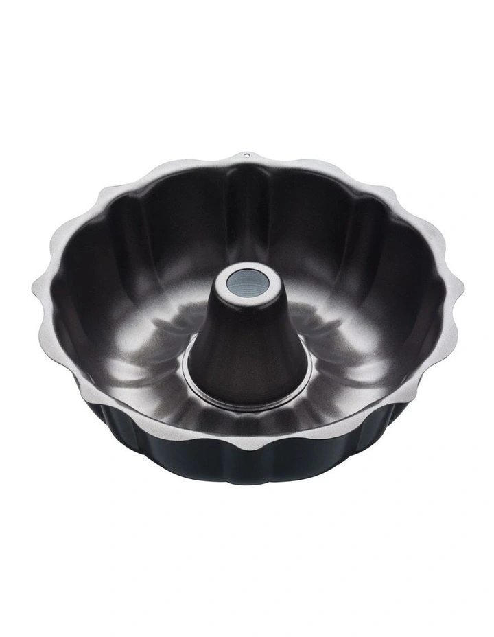 Heavy Base Fluted Ring Cake Pan 25cm in Carbon image 1