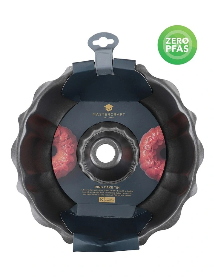 Heavy Base Fluted Ring Cake Pan 25cm in Carbon image 6