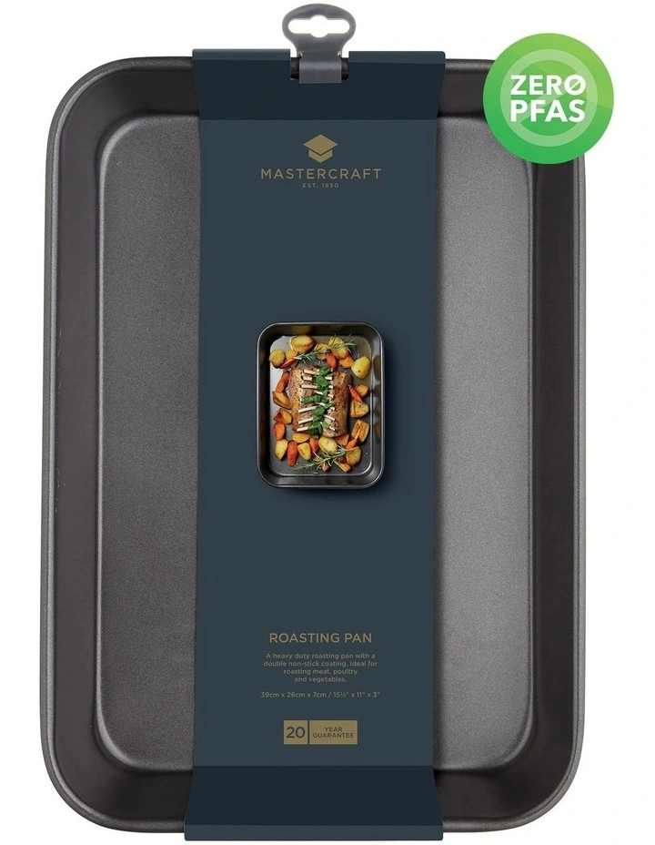 Heavy Base 39x28cm Large Deep Roasting Pan Carbon image 4