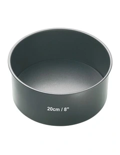 Heavy Base Loose Round Deep Cake Pan 20cm in Carbon