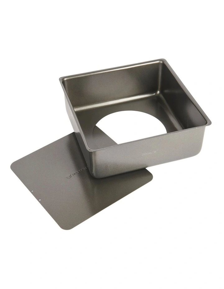 Heavy Base 21cm Loose Base Square Deep Cake Pan in Carbon image 2