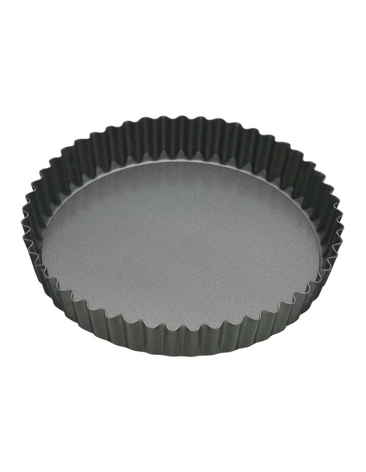 Heavy Base 25cm Loose Base Round Quiche Pan in Carbon image 1