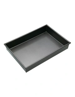 Heavy Base Rectangular Deep Cake Pan Carbon 35x24cm