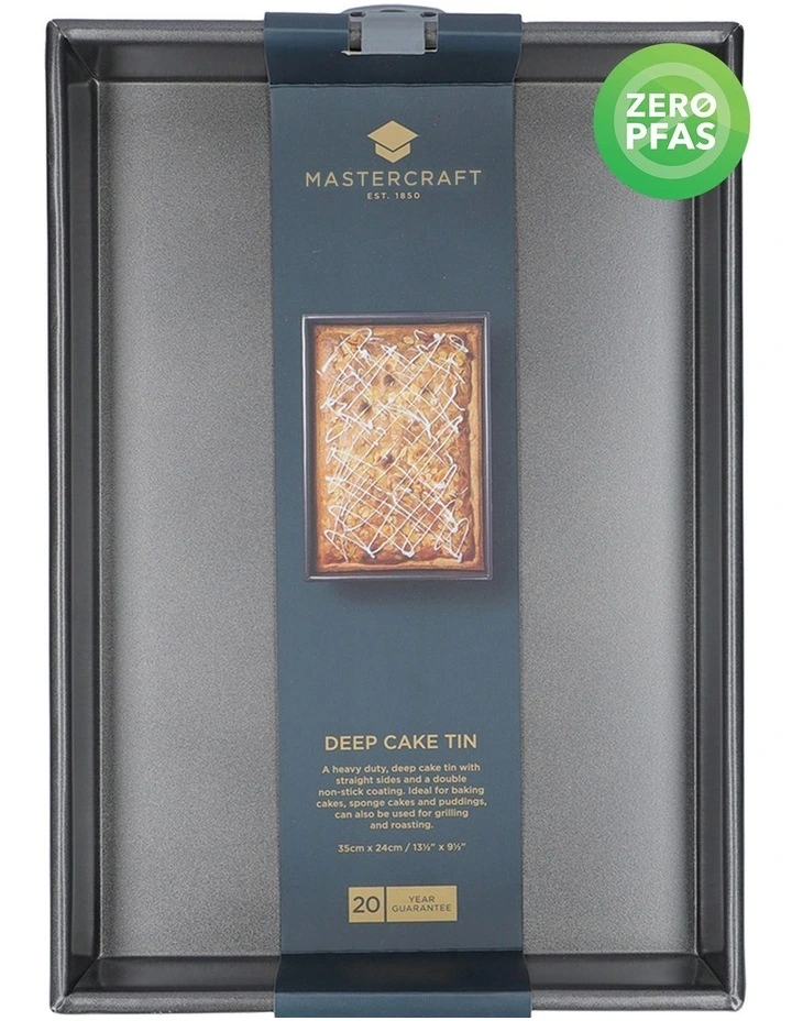 Heavy Base Rectangular Deep Cake Pan Carbon 35x24cm image 5