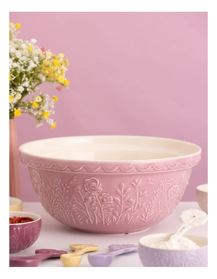 The Meadow Rose Mixing Bowl 29cm/4L in Pink image 2