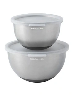 Mixing Bowls With Lids Set 2 in Silver