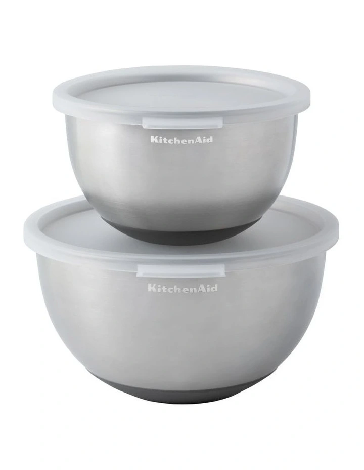 Mixing Bowls With Lids Set 2 in Silver image 1