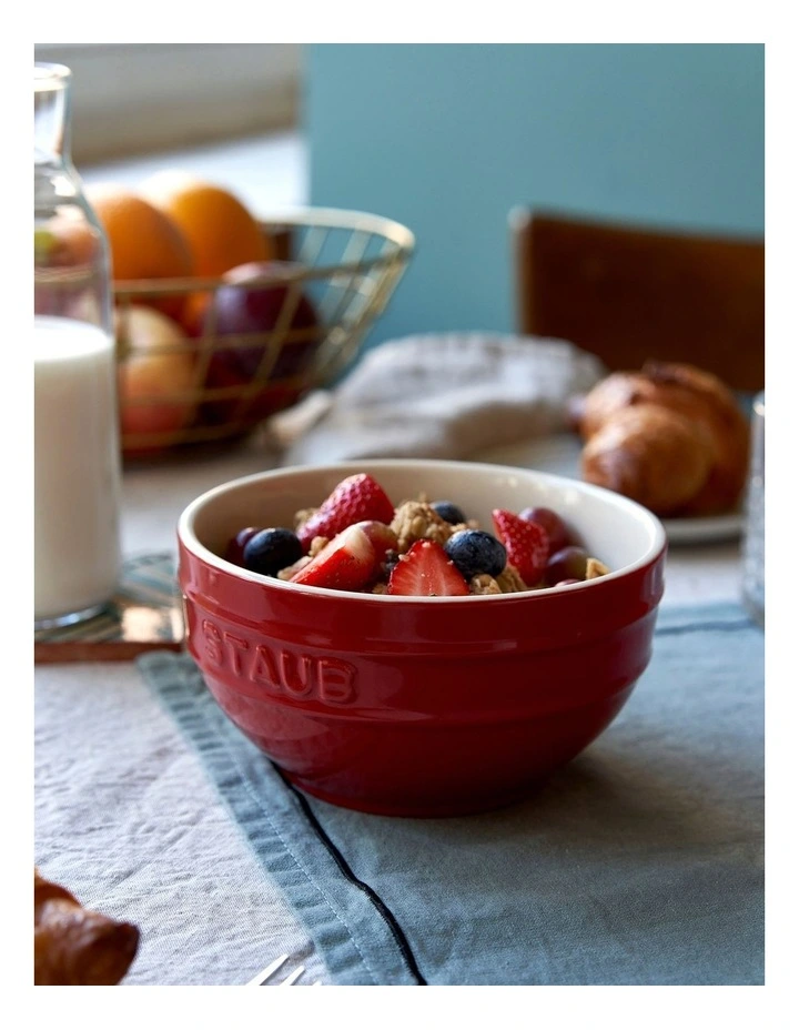 Ceramic Round Bowl 14cm in Cherry Red image 3