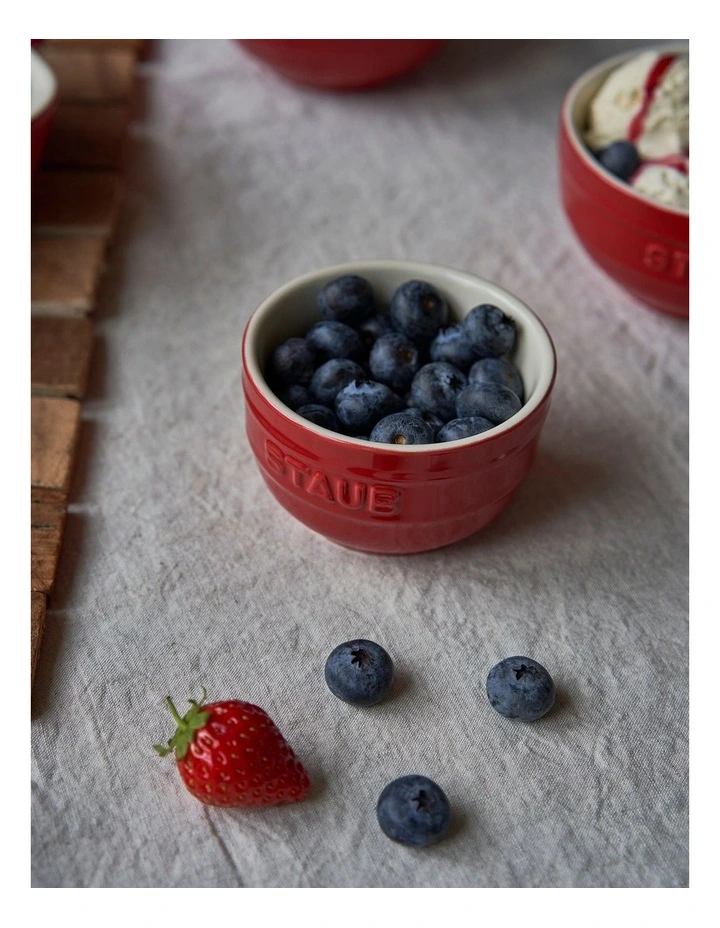 Ceramic Round Bowl 14cm in Cherry Red image 4